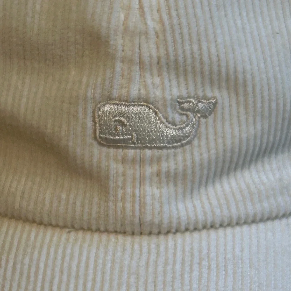 Vineyard Vines Unisex OS Cream Corduroy Baseball Cap Embroidered Whale Dad Hat - Picture 4 of 11
